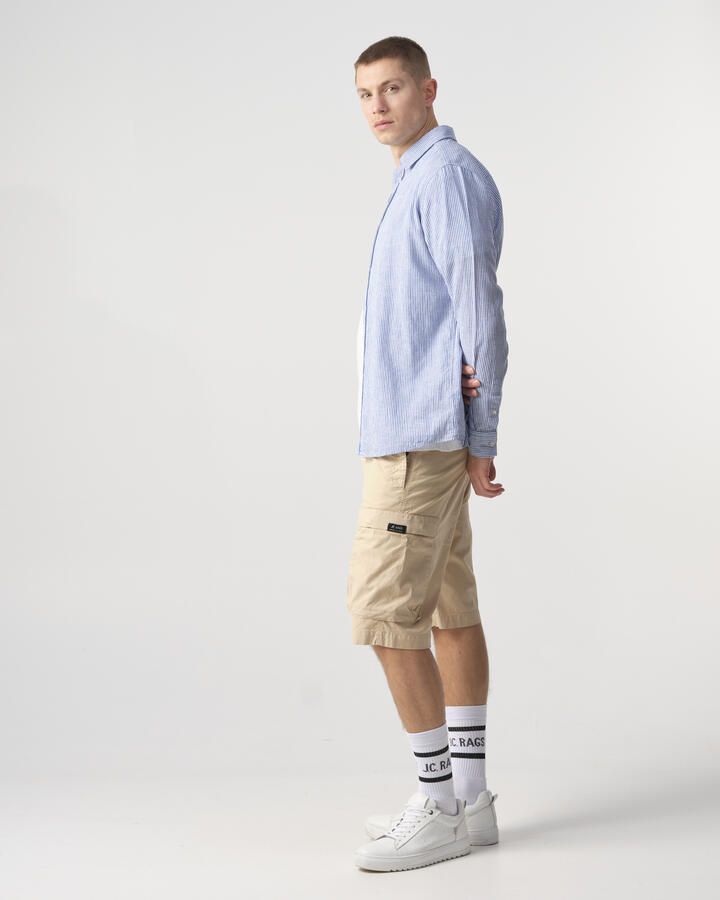 J.C. Rags gestreept regular fit overhemd Jayden Stripe lichtblauw streep - Foto 4