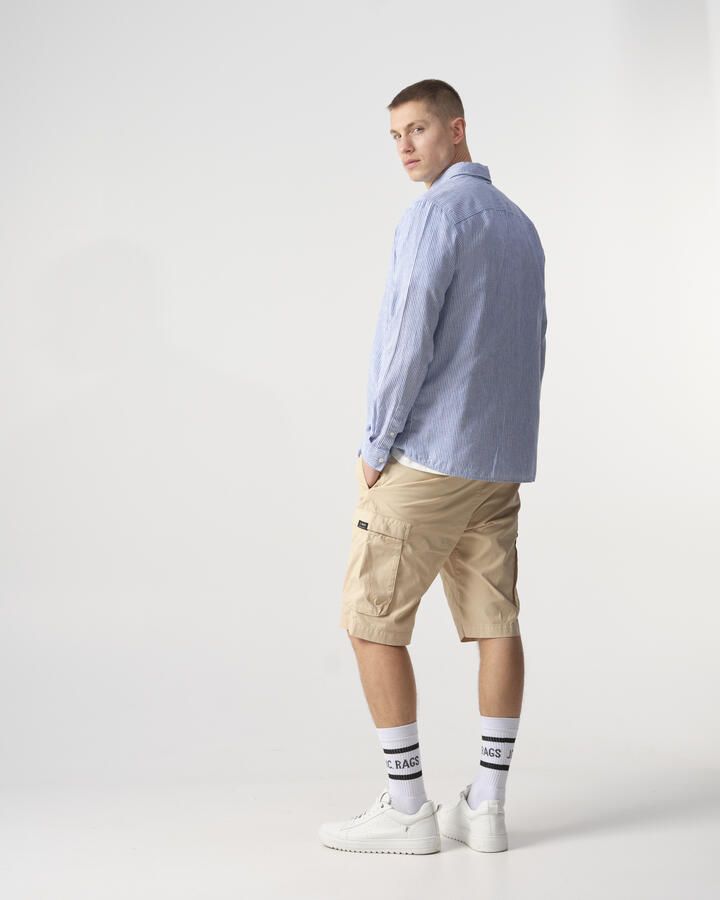 J.C. Rags gestreept regular fit overhemd Jayden Stripe lichtblauw streep - Foto 5