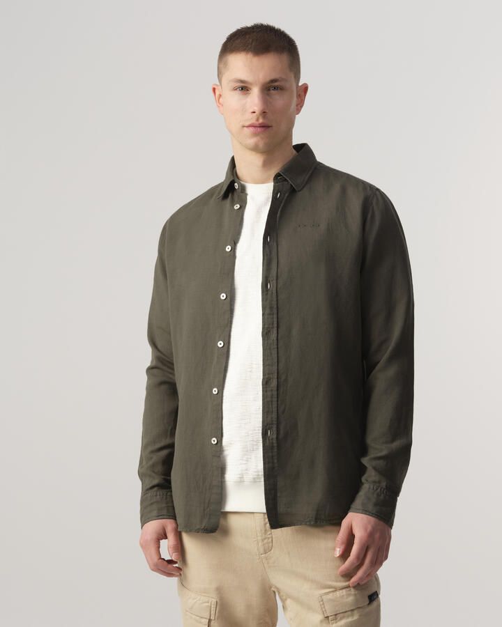 J.C. Rags regular fit overhemd Jayden Linen burned green