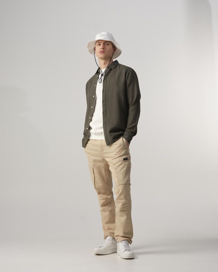J.C. Rags regular fit overhemd Jayden Linen burned green - Foto 3