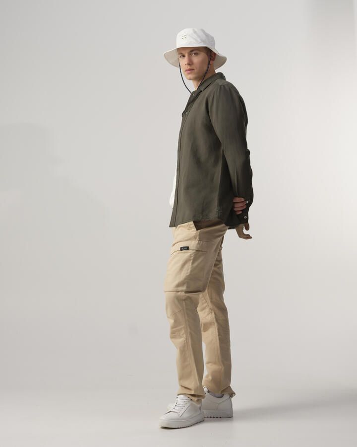J.C. Rags regular fit overhemd Jayden Linen burned green - Foto 4