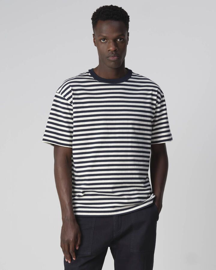 J.C. Rags gestreept regular fit T-shirt Johnny sky captain