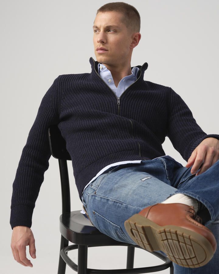 J.C. Rags ribgebreid vest REAGAN met wol sky captain - Foto 2