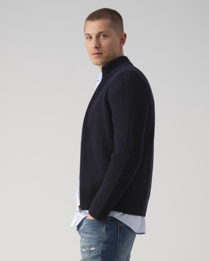 J.C. Rags ribgebreid vest REAGAN met wol sky captain - Foto 4