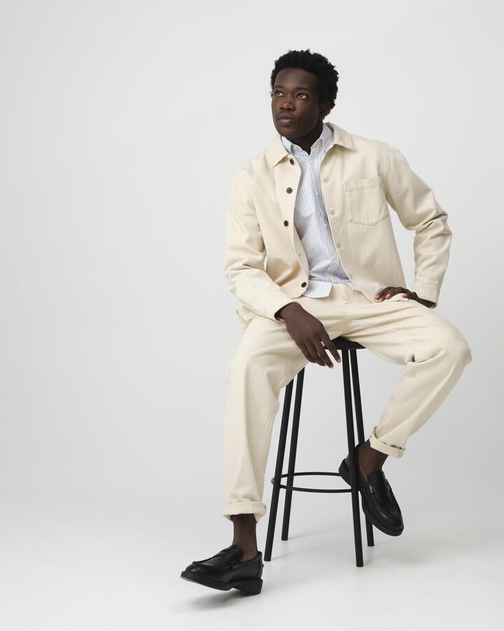 JC RAGS Heren Overshirts Overshirt Roux Gebroken Wit - Foto 5