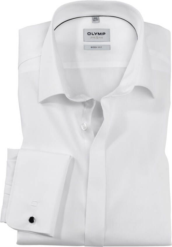 OLYMP Smokingoverhemd Level Five body fit Omslagmanchetten verborgen knoopsluiting - Foto 9