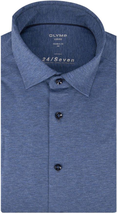 OLYMP Overhemd met lange mouwen Luxor 24 Seven modern fit jersey shirt met geurremmende materiaaleigenschappen