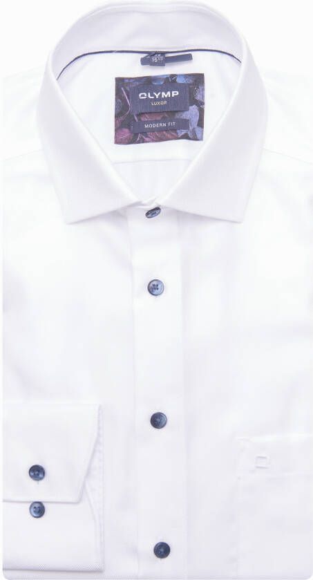 Olymp business overhemd normale fit wit effen katoen