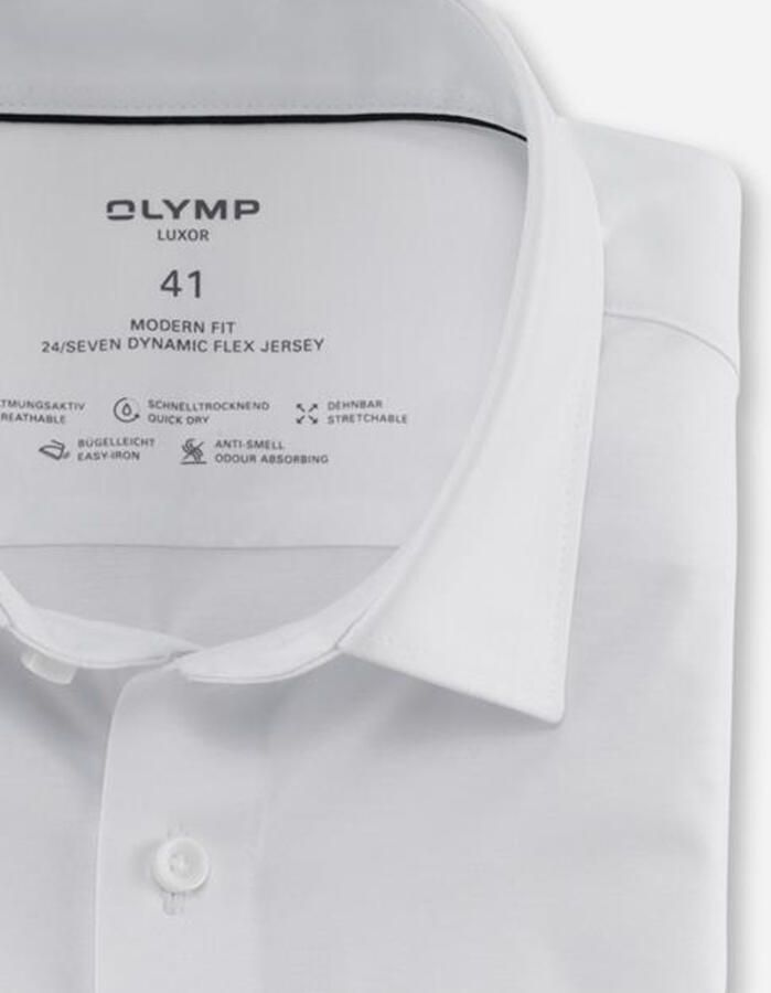 OLYMP Overhemd met lange mouwen Luxor 24 Seven modern fit jersey shirt met geurremmende materiaaleigenschappen - Foto 3