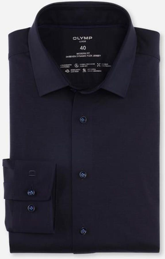 OLYMP Overhemd met lange mouwen Luxor 24 Seven modern fit jersey shirt met geurremmende materiaaleigenschappen - Foto 13