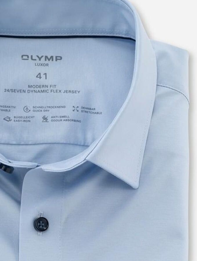 OLYMP Overhemd met lange mouwen Luxor 24 Seven modern fit jersey shirt met geurremmende materiaaleigenschappen - Foto 6