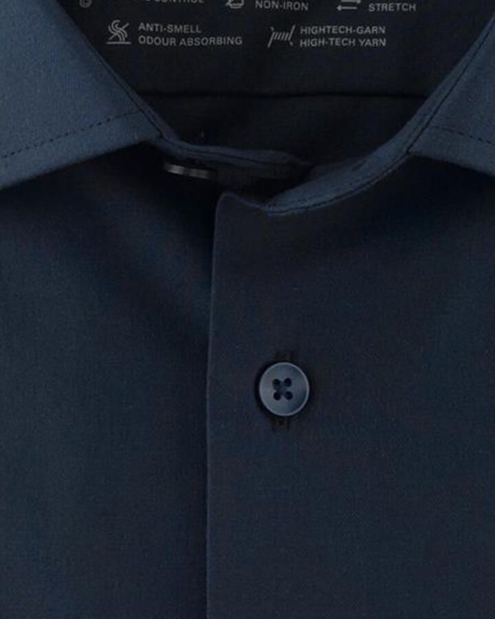 Olymp business overhemd Luxor Modern Fit normale fit donkerblauw effen katoen - Foto 6