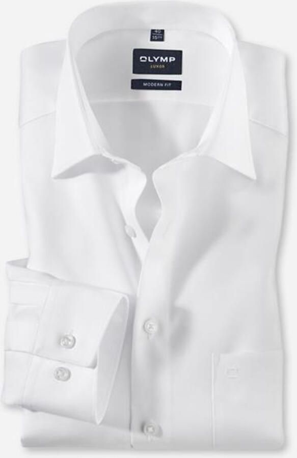 Olymp wit overhemd dress Mdern Fit structuur strijkvrij - Foto 5