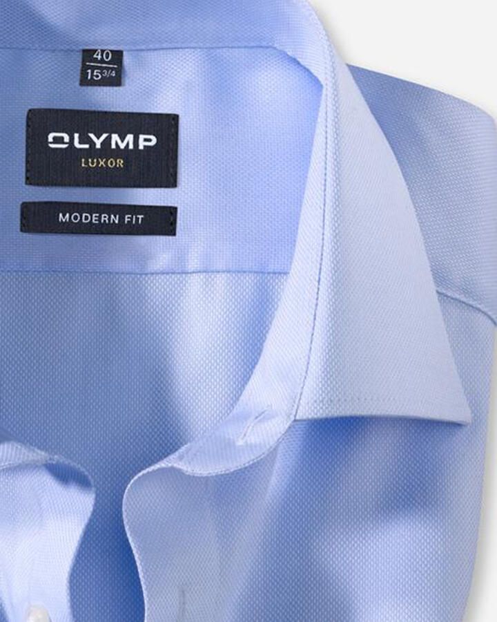 Olymp Overhemd lichtblauw uni oxford look modern fit