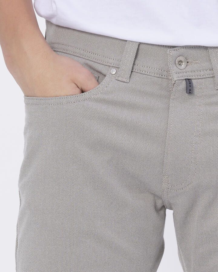 Pierre Cardin Futureflex Lyon Tapered Katoenen Broek Beige Heren - Foto 3