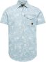 PME Legend Blauwe Casual Overhemd Short Sleeve Shirt Print On Indigo - Thumbnail 2