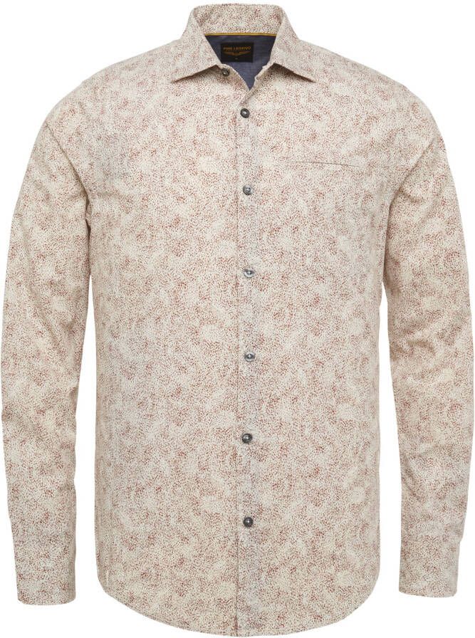 PME Legend Long sleeve shirt allover print po misty rose Roze Heren