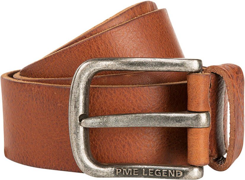 PME Legend Gemarmerde Smalle Leren Riem Bruin