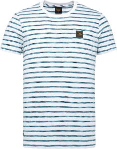 PME Legend Witte T shirt Short Sleeve R neck Space Yd Striped Jersey