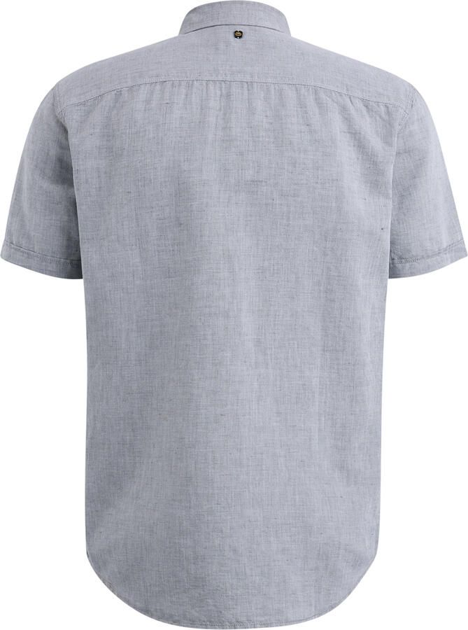 PME LEGEND Heren Overhemden Short Sleeve Shirt Ctn Linen 2tonen Owen Groen