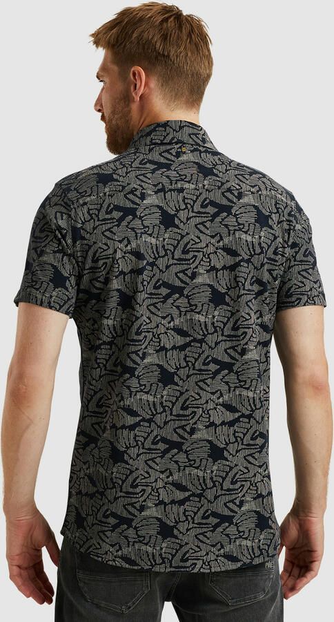 PME Legend Kort overhemd Print op Jersey Blue Heren - Foto 3