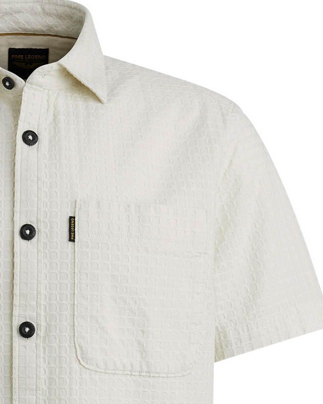 PME LEGEND Heren Overhemden Short Sleeve Shirt Structure Dobby Beige - Foto 6