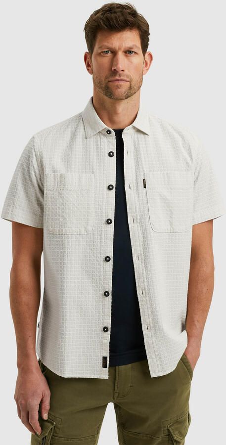 PME LEGEND Heren Overhemden Short Sleeve Shirt Structure Dobby Beige - Foto 5
