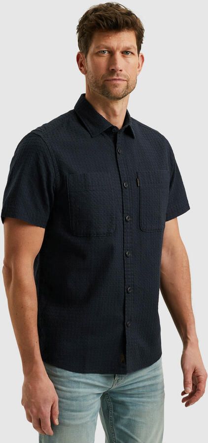 PME Legend overshirt met textuur donkerblauw - Foto 4