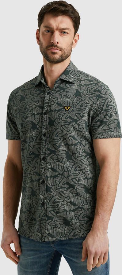 PME Legend Short Sleeve Overhemd Print Donkergroen - Foto 6