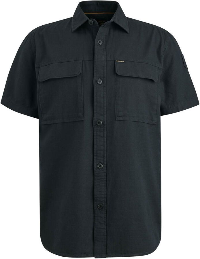 PME Legend Korte Mouw Slub Katoenen Overhemd Psis2503242 Blue Heren - Foto 10