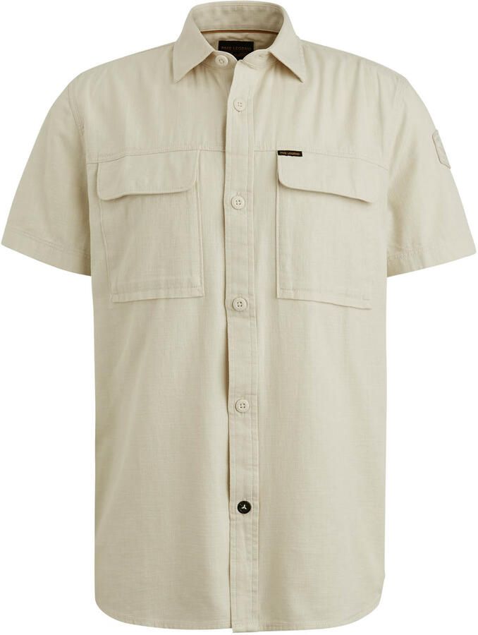 PME Legend Korte Mouw Slub Katoenen Overhemd Psis2503242 Beige Heren - Foto 6