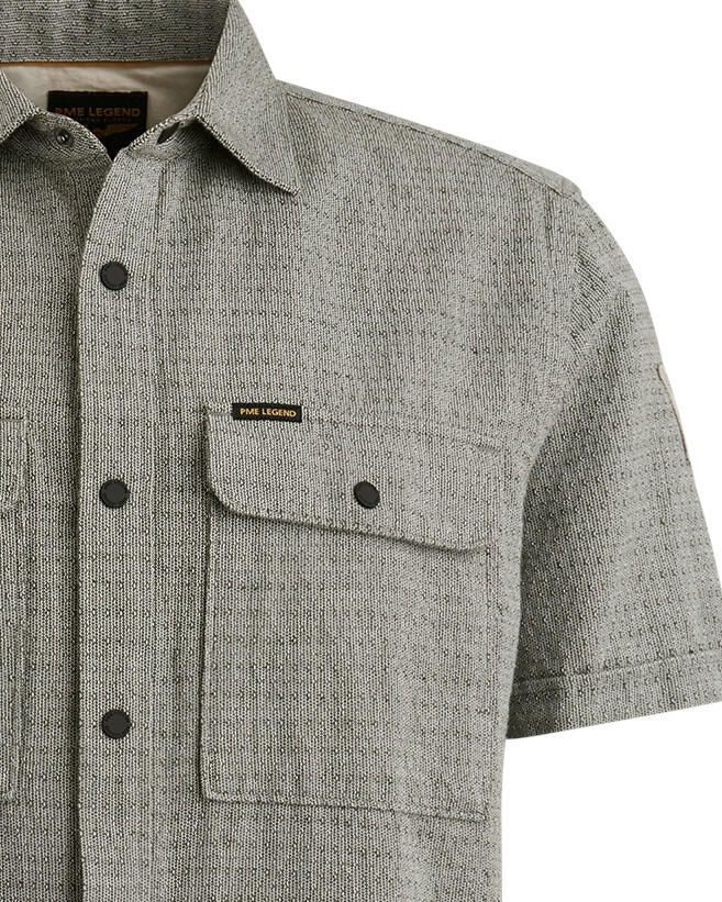 PME Legend Short Sleeve Overhemd Linnen Dobby Groen - Foto 4
