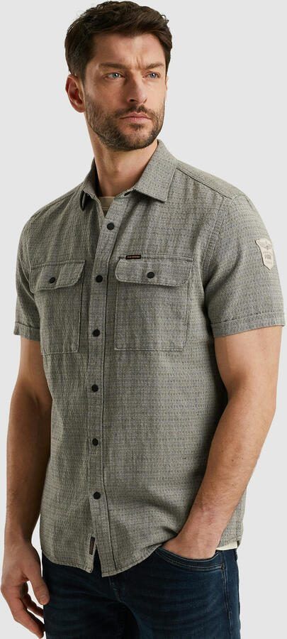 PME Legend Short Sleeve Overhemd Linnen Dobby Groen - Foto 6