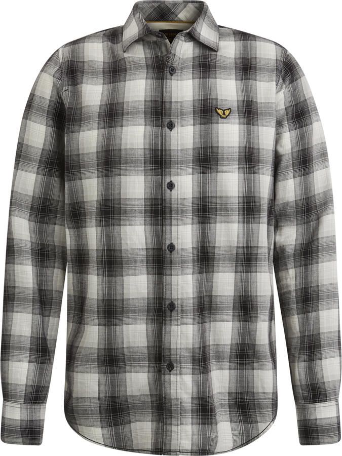 PME LEGEND Heren Overhemden Long Sleeve Shirt Ctn Twill Check Grijs