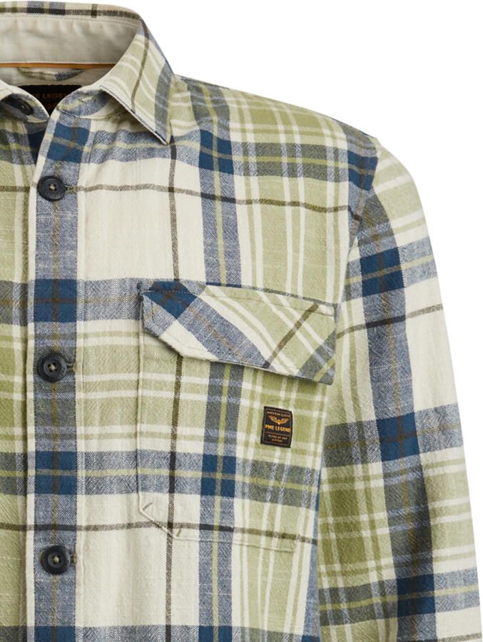 PME LEGEND Heren Overhemden Long Sleeve Shirt Ctn Yd Check Groen - Foto 5