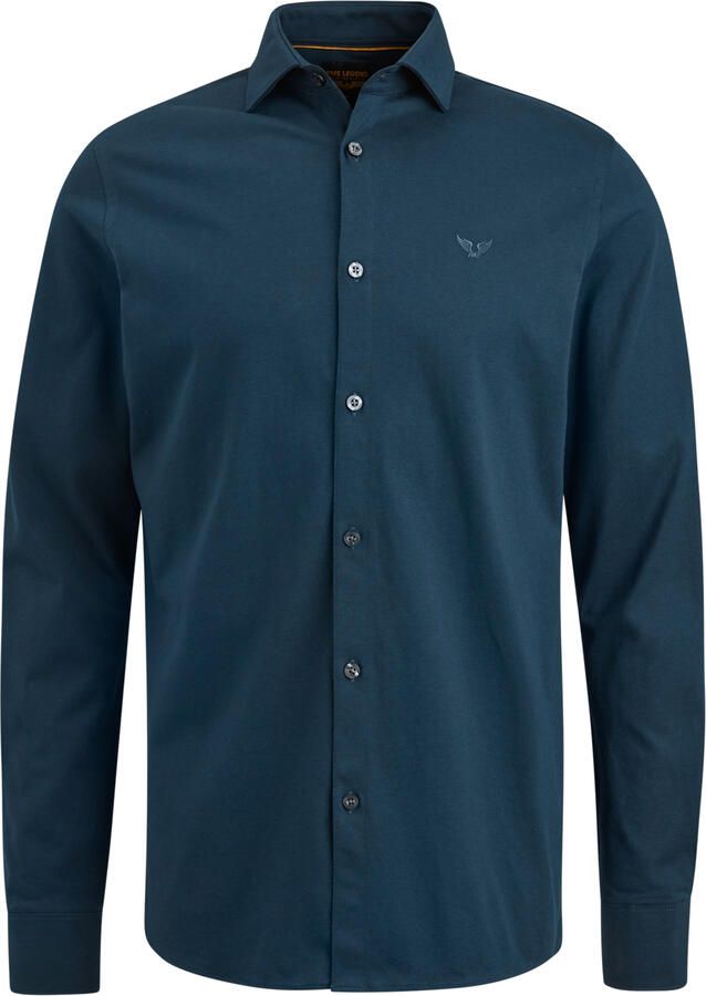PME Legend regular fit satin jersey overhemd met logo navy blazer - Foto 5