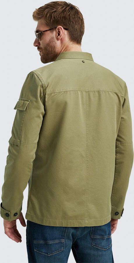 PME Legend regular fit denim overshirt met logo groen - Foto 2