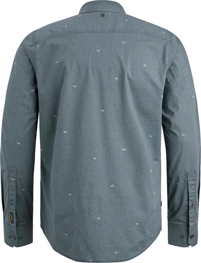 PME Legend Gedrukt lang mouw poplin overhemd Black Heren
