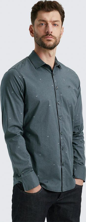 PME Legend Gedrukt lang mouw poplin overhemd Black Heren - Foto 4