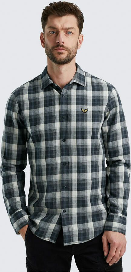 PME LEGEND Heren Overhemden Long Sleeve Shirt Twill Yarndyed Check Grijs - Foto 5