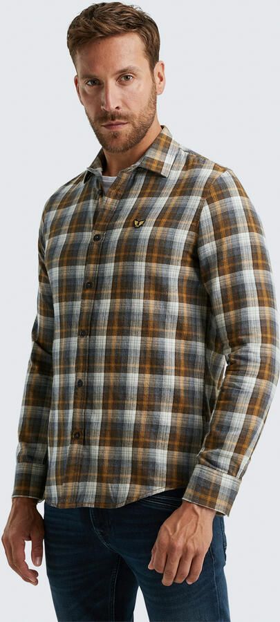 PME Legend Twill Yarndyed Overhemd Lange Mouw Brown Heren - Foto 3