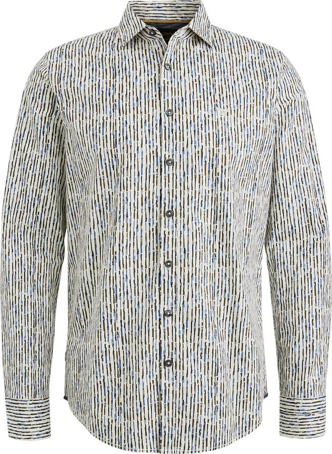 PME Legend Gedrukt lange mouw poplin overhemd Gray Heren - Foto 4