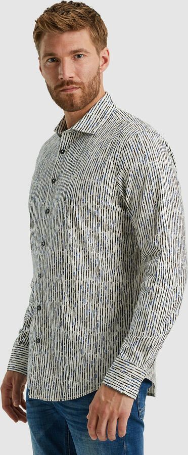 PME Legend Gedrukt lange mouw poplin overhemd Gray Heren - Foto 3