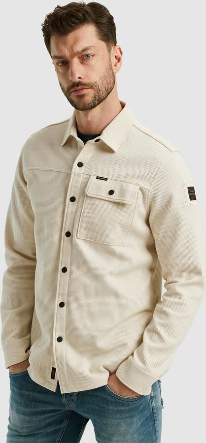 PME Legend Wafel Dubbelzijdig Jersey Overhemd Jas Beige Heren - Foto 8