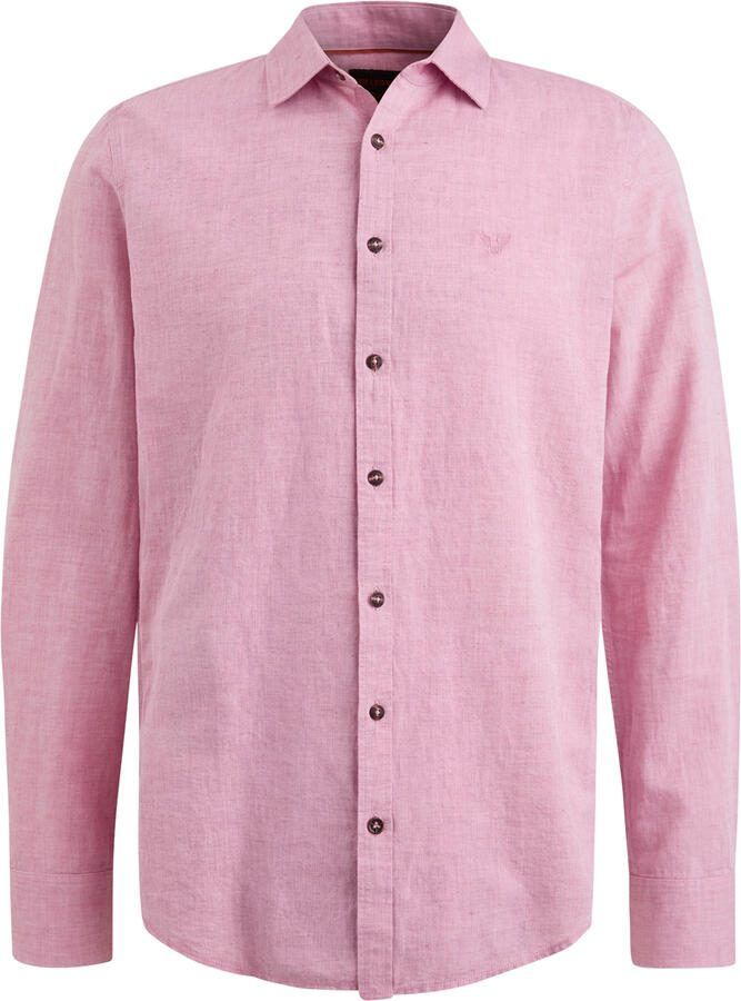 PME Legend Katoen Linnen Lange Mouw Overhemd Pink Heren - Foto 2