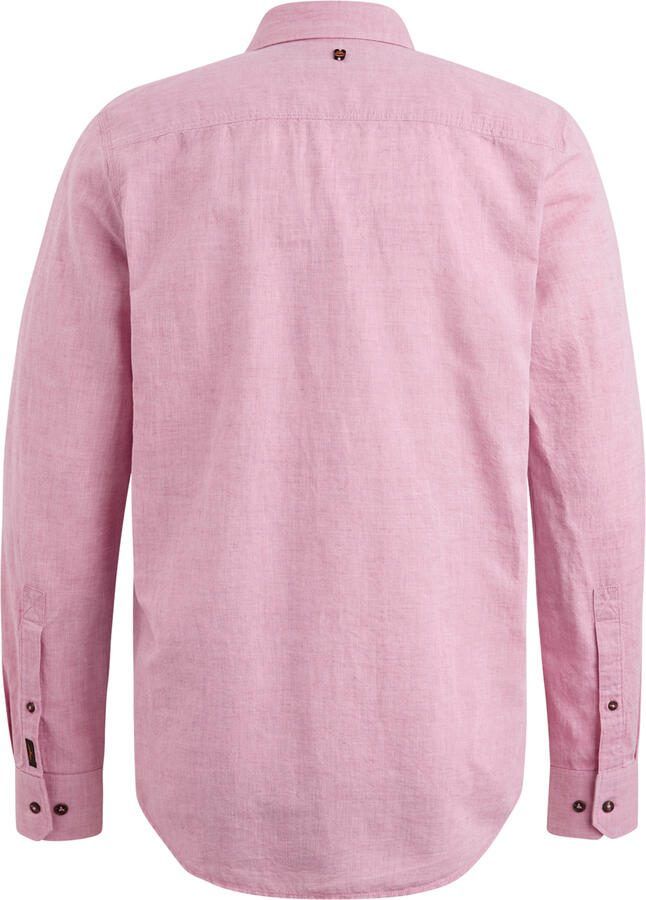 PME Legend Katoen Linnen Lange Mouw Overhemd Pink Heren - Foto 4