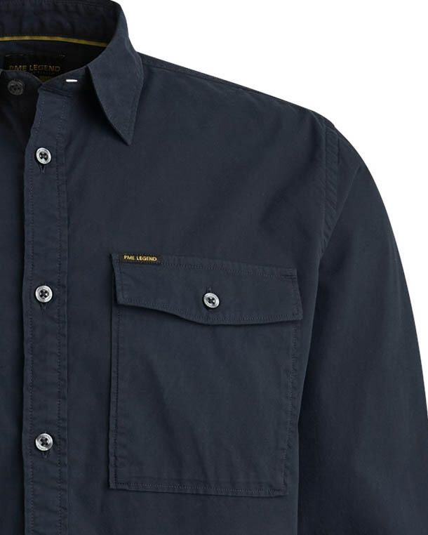 PME LEGEND Heren Overhemden Long Sleeve Shirt Light Gd Poplin Stretch Blauw - Foto 6