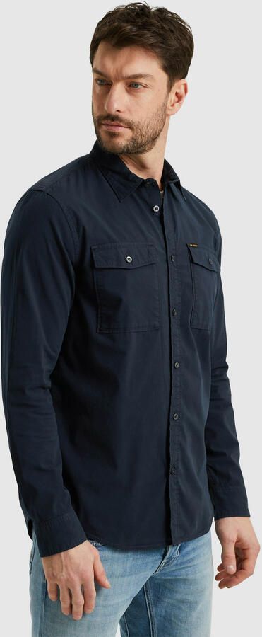 PME LEGEND Heren Overhemden Long Sleeve Shirt Light Gd Poplin Stretch Blauw - Foto 8