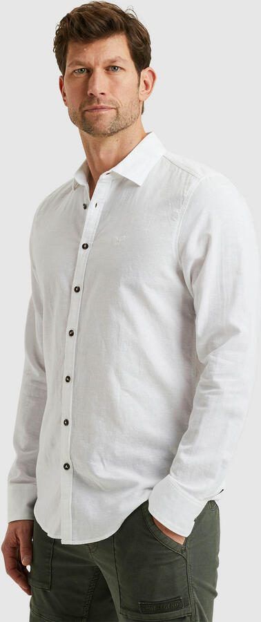 PME Legend Katoen Linnen Lange Mouw Overhemd White Heren - Foto 11