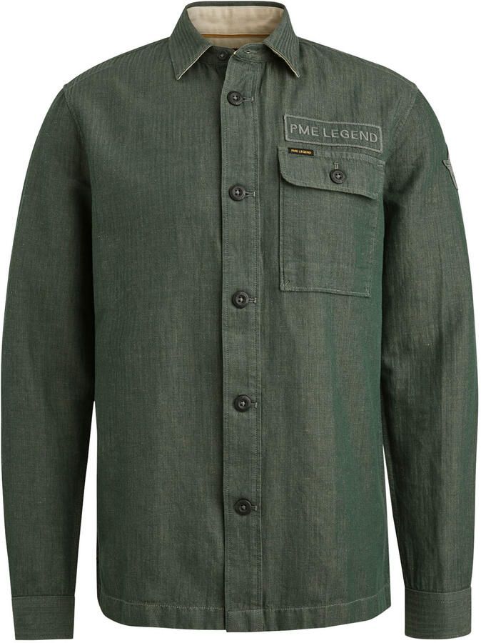 PME Legend Lange mouw shirt katoen linnen Green Heren - Foto 6